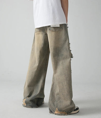 Heavy Distressed Loose Jeans