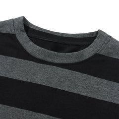 Grey Striped Long Sleeve Tops - PWM