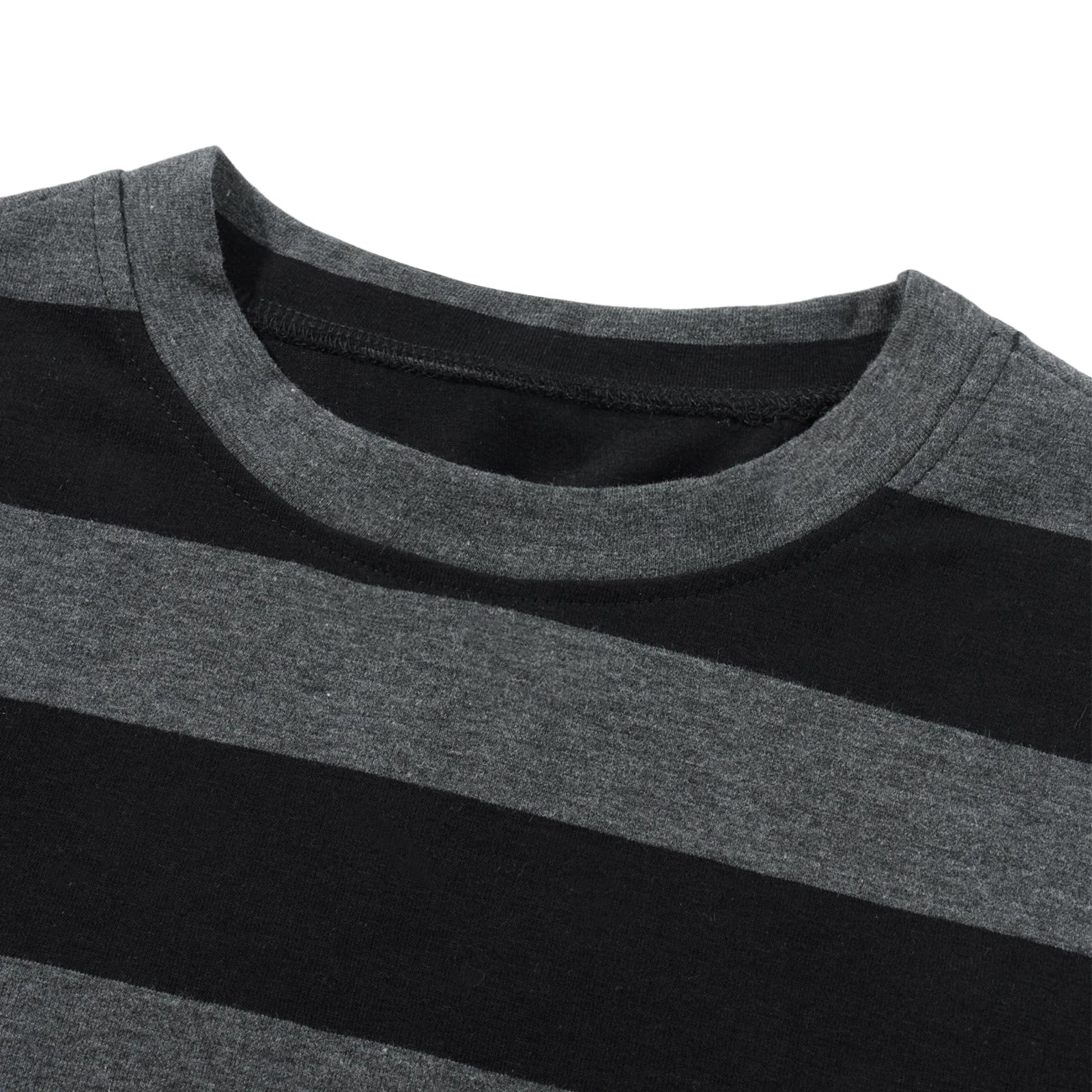 Grey Striped Long Sleeve Tops - PWM