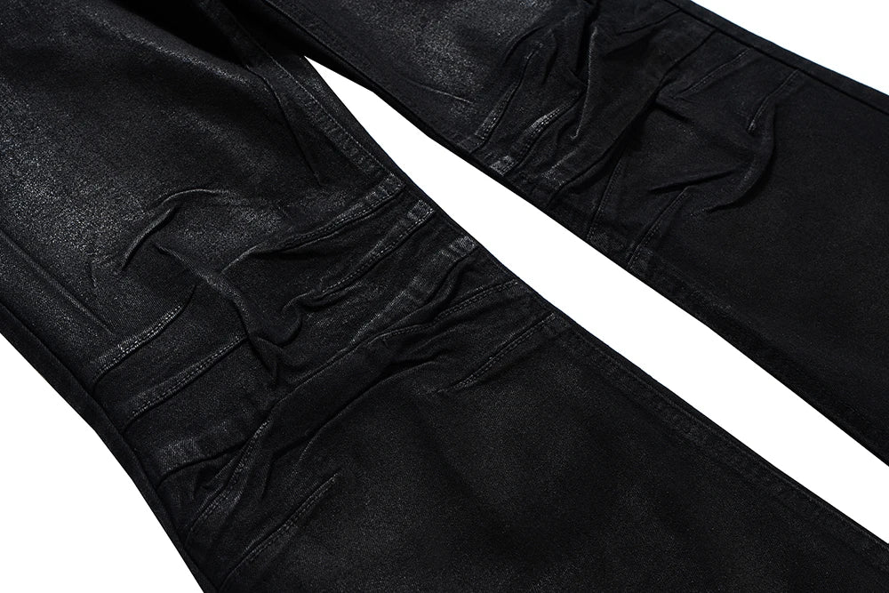 Glue Coated Boot cut Flared Pants - PWM