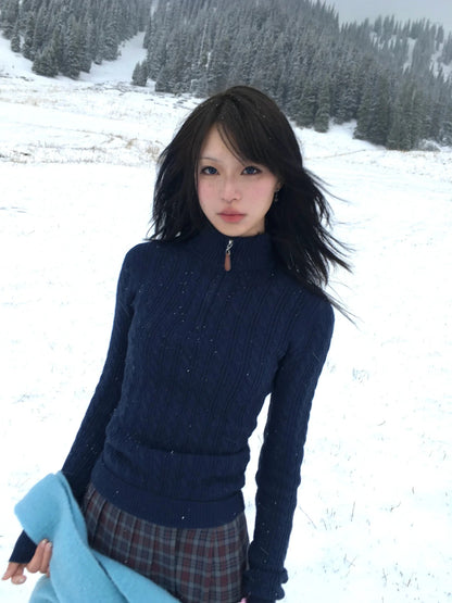 2000s Slim Pullover Knitted Tops