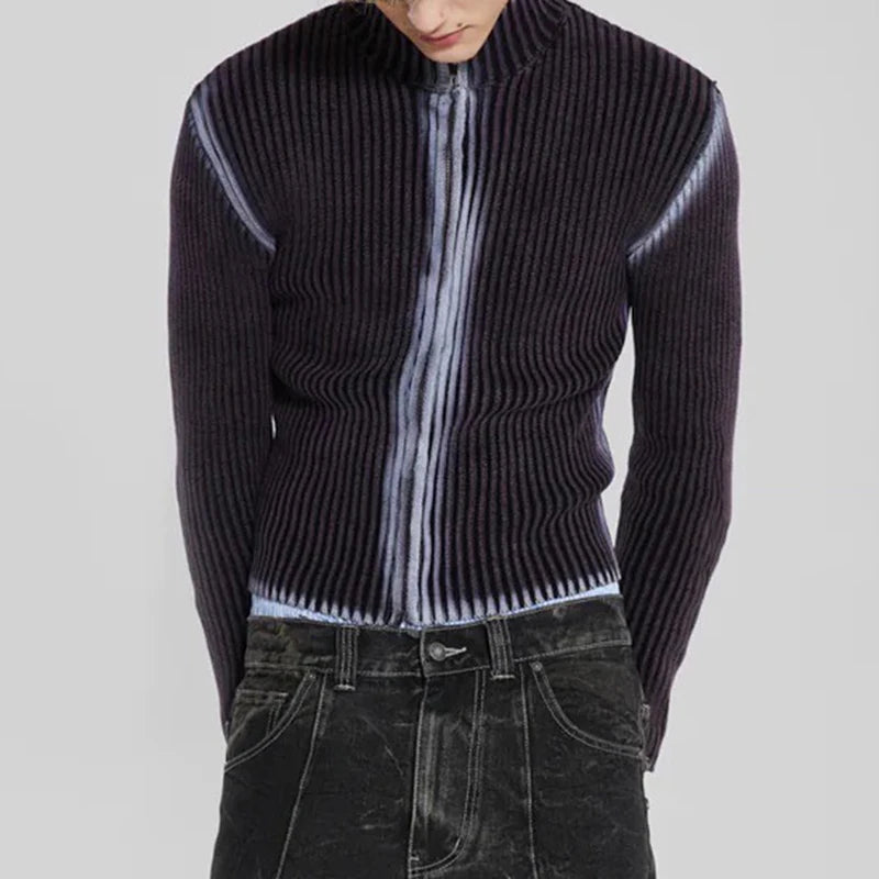 Slim Fit Knitted Zip Sweater