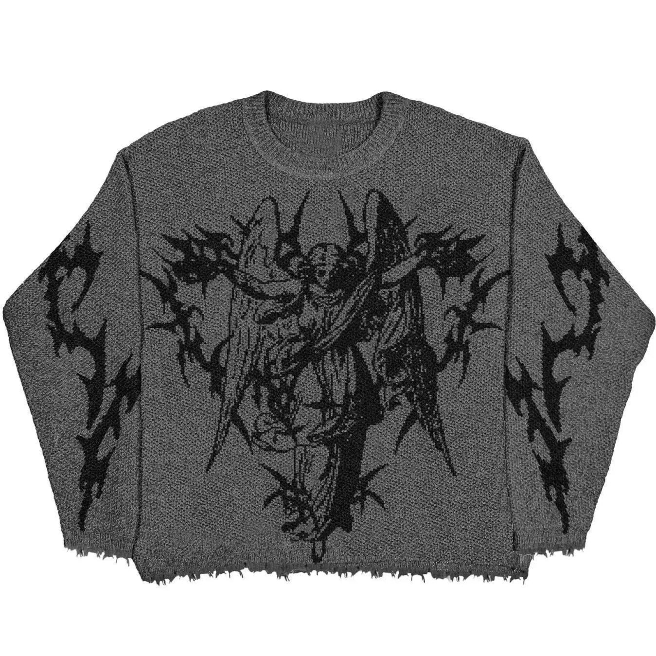 Gothic Print Knitted Sweaters