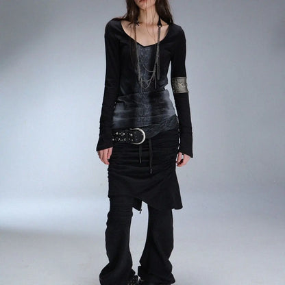 Serpentine Printing T-shirt Slim Fit Tops