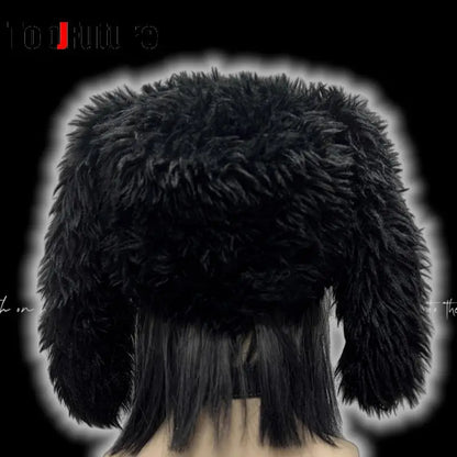 Fluffy Rabbit Ear Gothic Hat