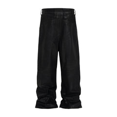 Coated Wax Baggy Cargo Pants - PWM