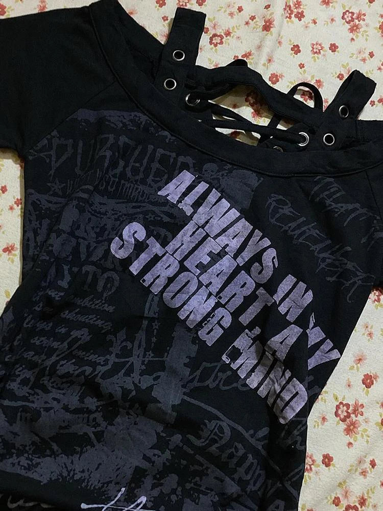 Letter Print Slim Fit T-shirt - PWM