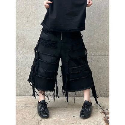 High Waist Washed Denim Shorts