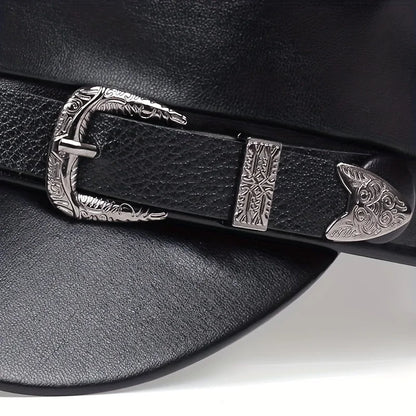 Belt Buckle Leather Hat