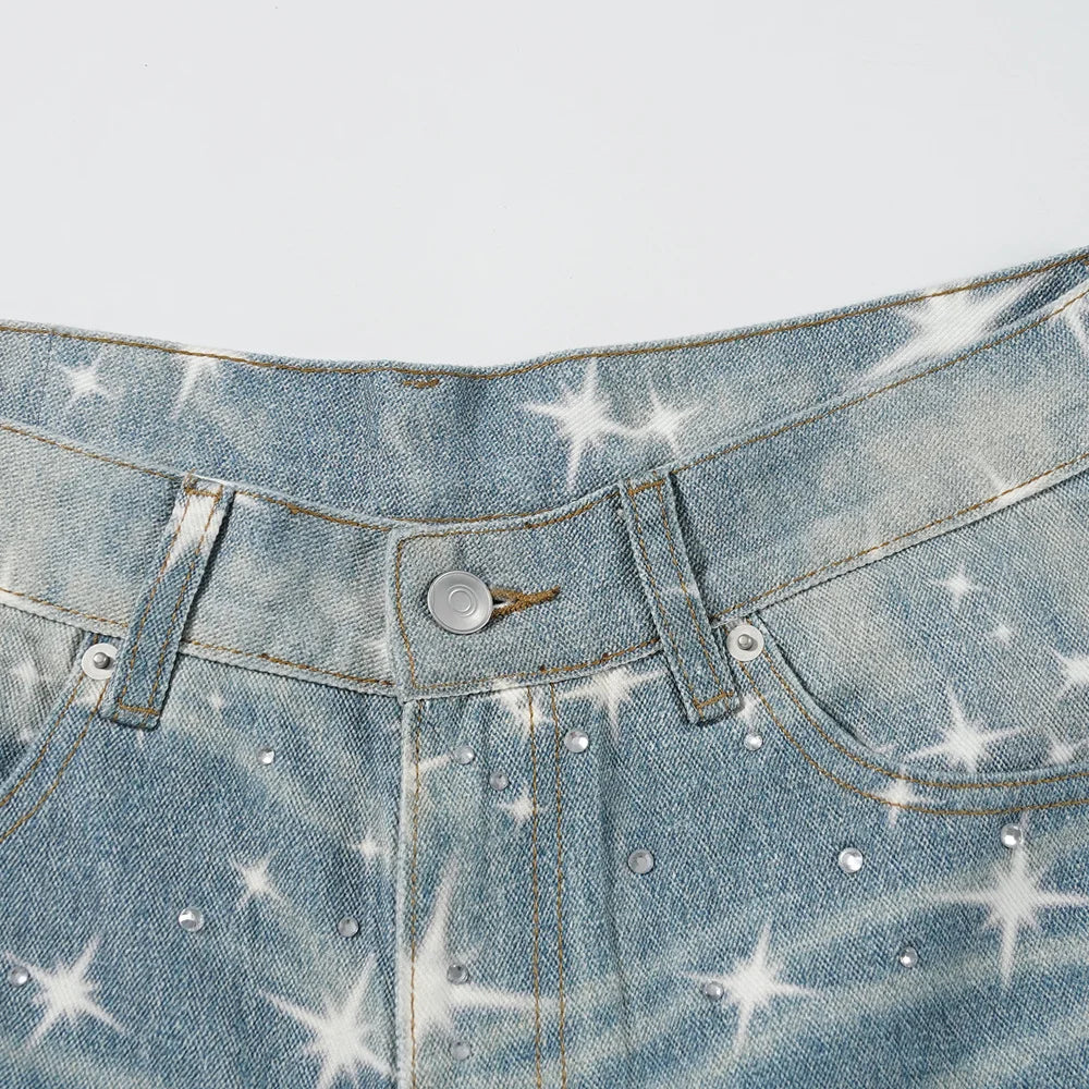 Star Printed Jeans Loose Jeans