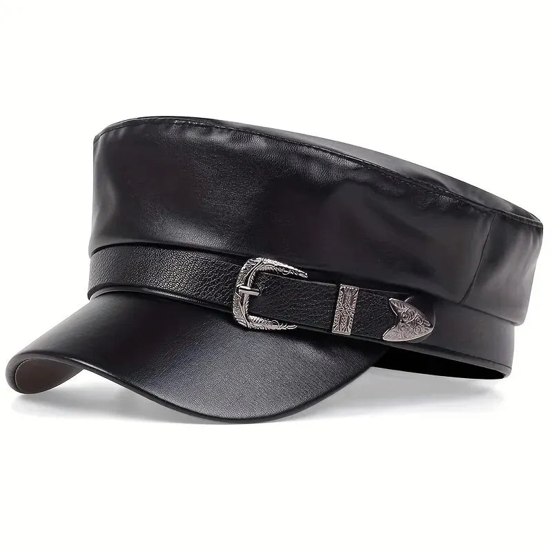 Belt Buckle Leather Hat