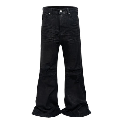 Glue Coated Boot cut Flared Pants