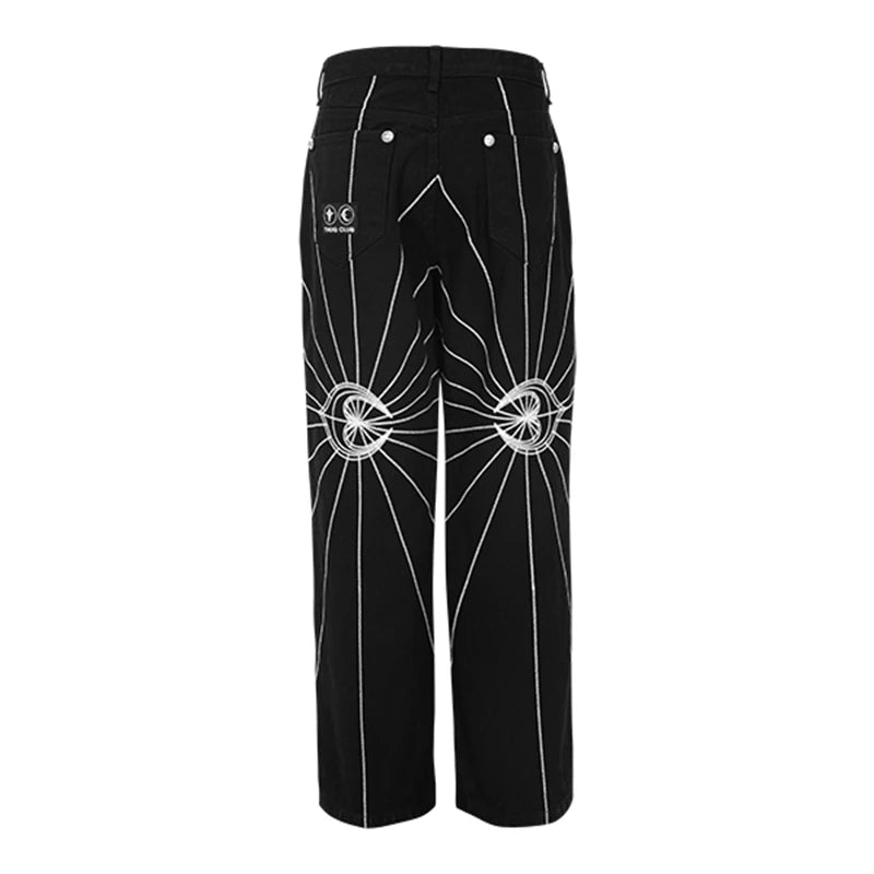 Spider Web Embroidery Jeans