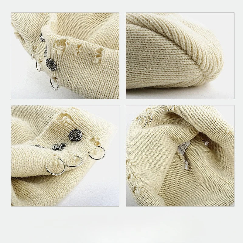 Cross ring woolen Beanie