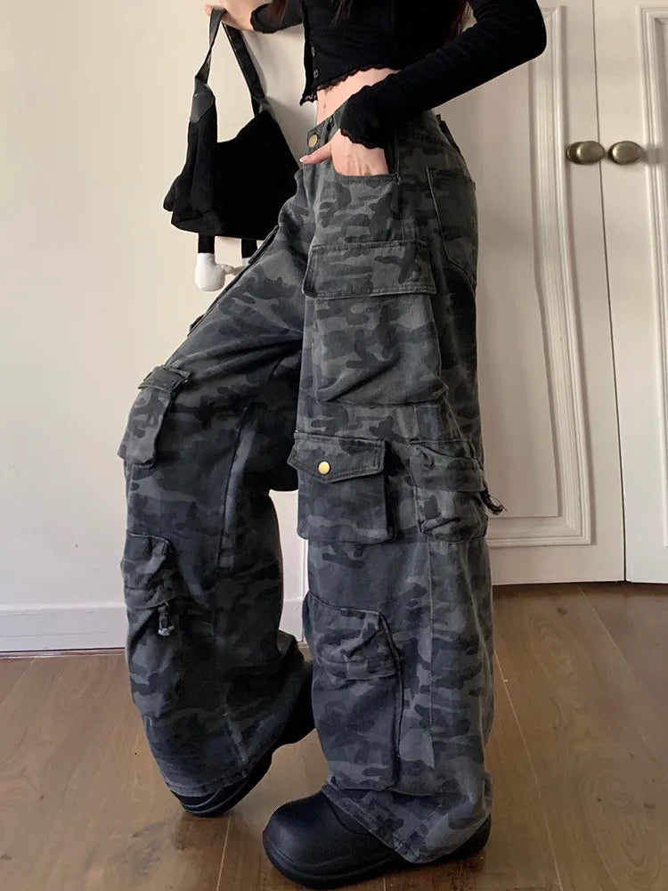 Camo Cargo Wide Trousers