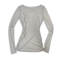 Gothic Letter Print Long Sleeve T-shirt - PWM
