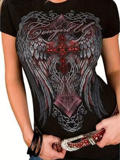 Dark Gothic Print T-shirt