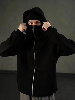 Balaclava Face Mask Zipper Hoodie - PWM