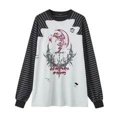 Patchwork Striped Long Sleeve Top - PWM