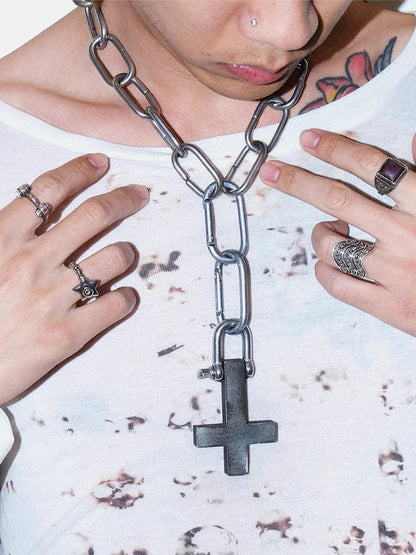 Cross Pendant Metal Chain
