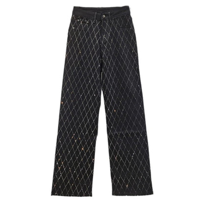 Reticulated Diamonds Straight Pants