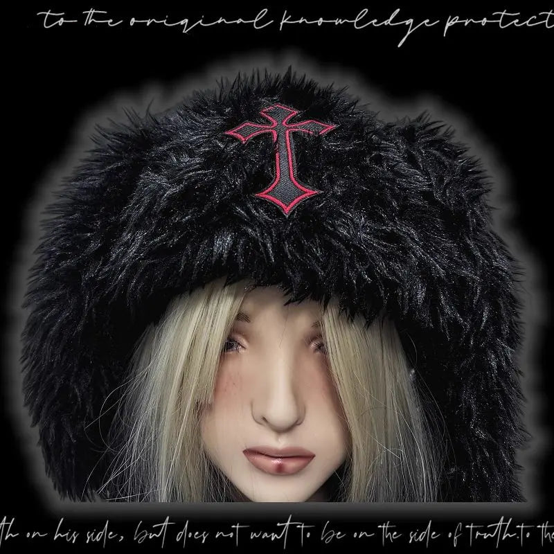 Fluffy Rabbit Ear Gothic Hat