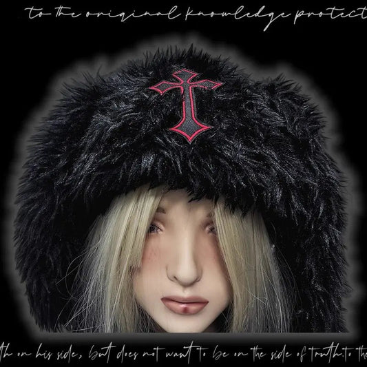 Fluffy Rabbit Ear Gothic Hat