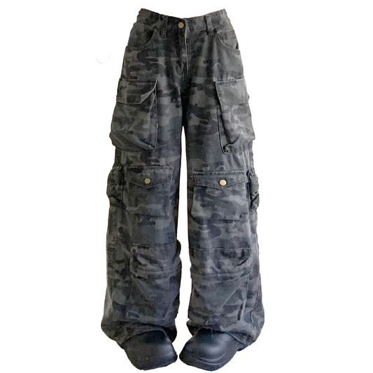 Camo Cargo Wide Trousers