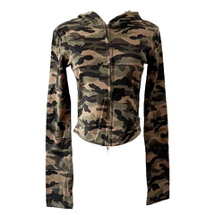 Slim Fit Camo Zipper Hoodie - PWM