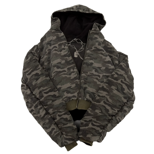 Reversible Camo Zipper Hood Jacket