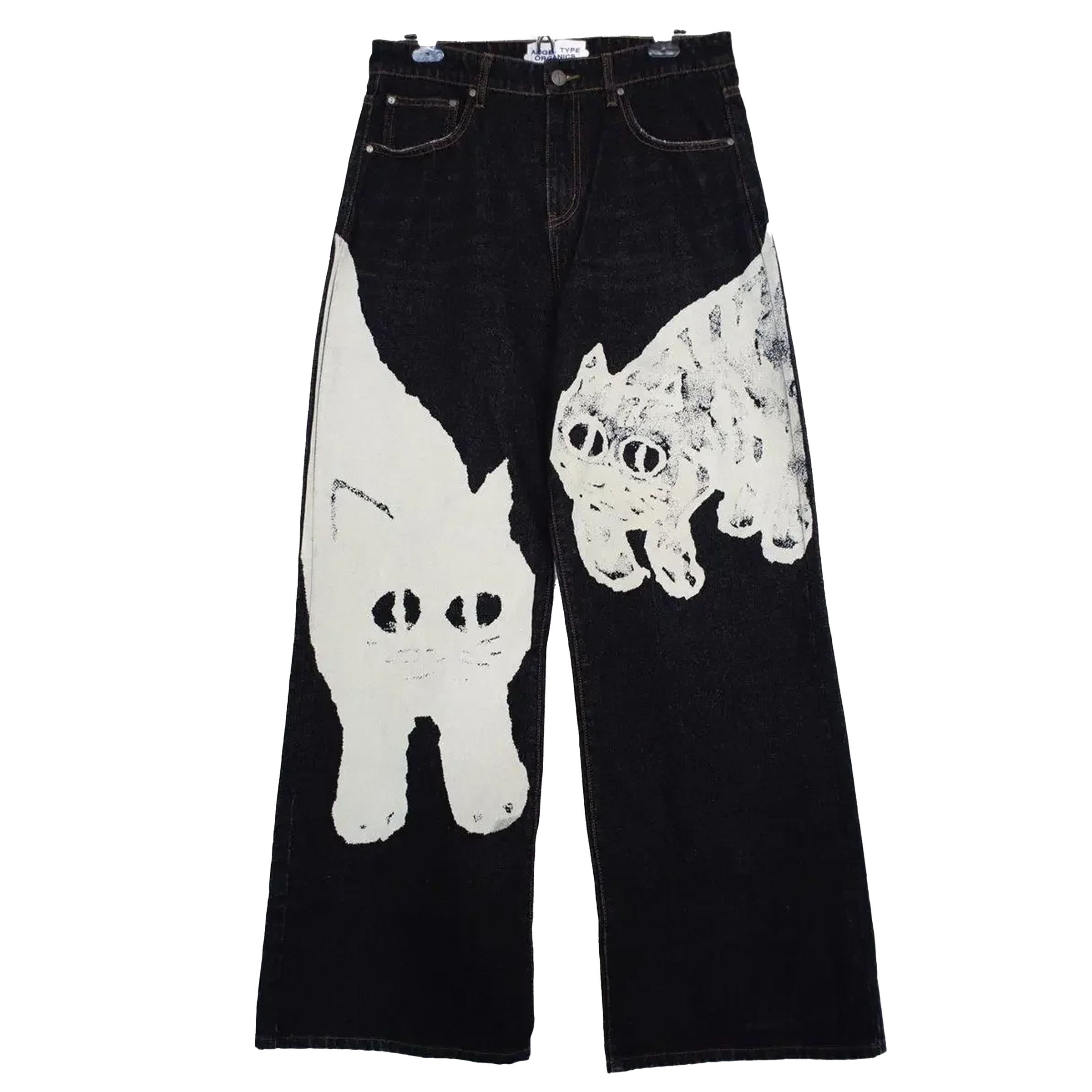 Cat Print Wide Jeans - PWM