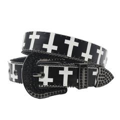 Cross Pattern Rhinestone Belt - PWM