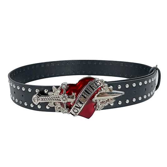 Sword Red Heart Buckle Belt