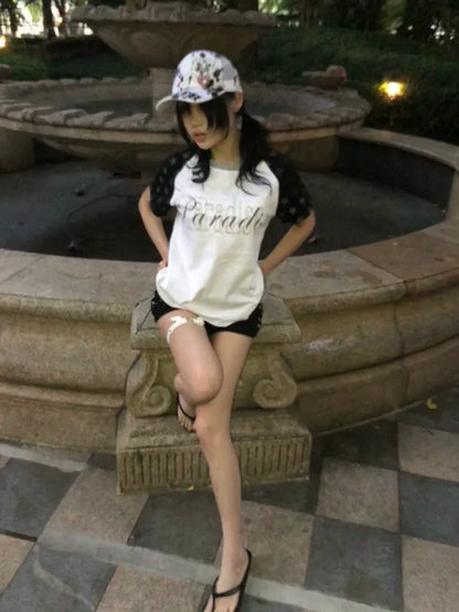Raglan Shoulder Letter Print T-shirt