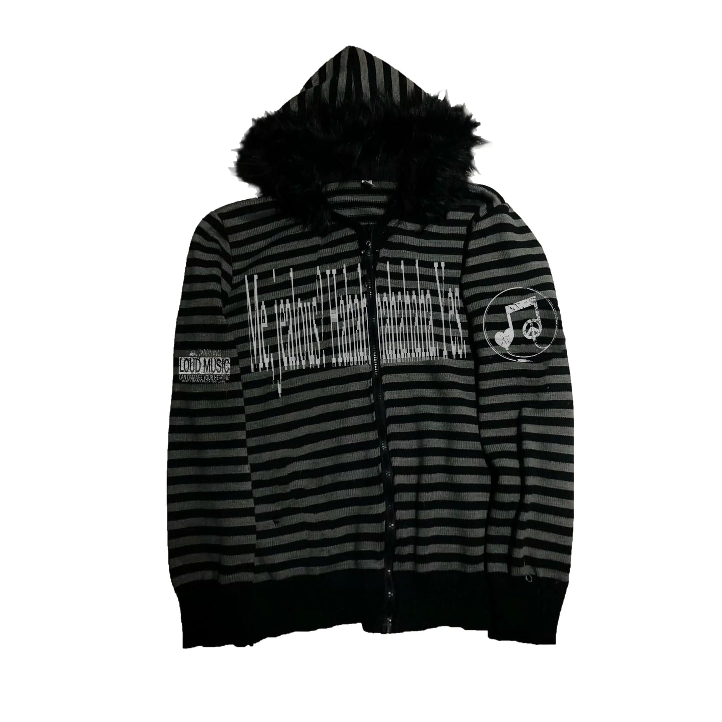 Striped Zipper Hoodie