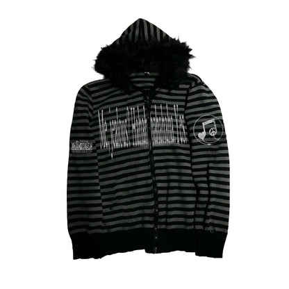 Striped Zipper Hoodie