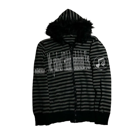 Striped Zipper Hoodie