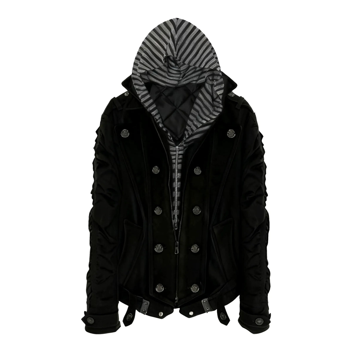 Silent Shadow Detachable Fur Collar Jacket