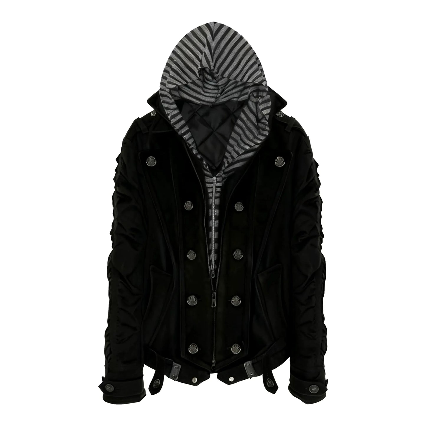 Silent Shadow Detachable Fur Collar Jacket