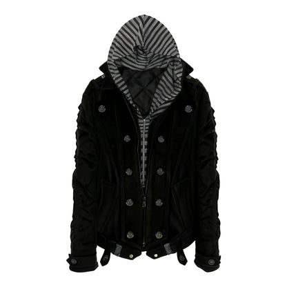 Silent Shadow Detachable Fur Collar Jacket