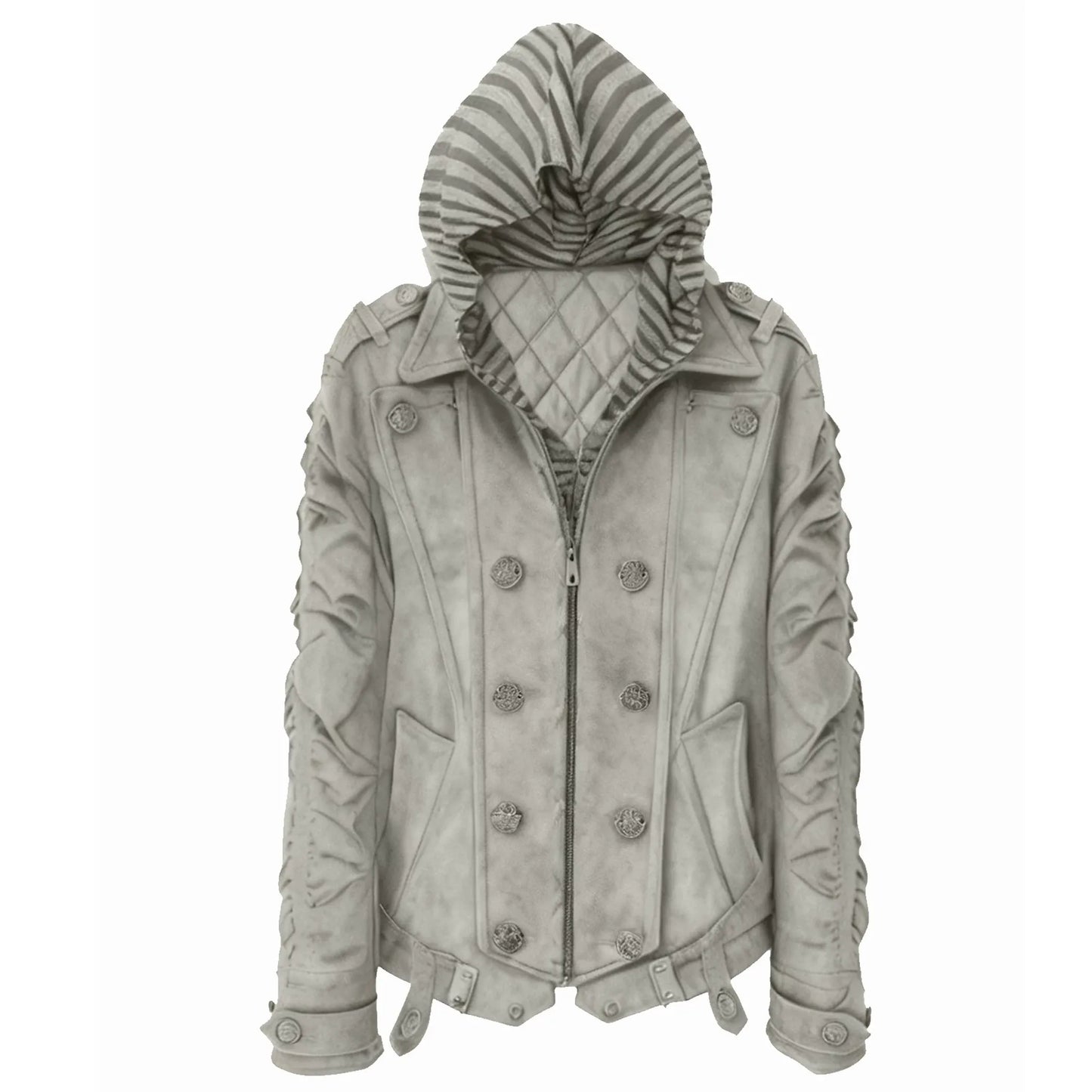 Silent Shadow Detachable Fur Collar Jacket