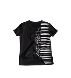 Piano Key Graphic V-Neck T-Shirt