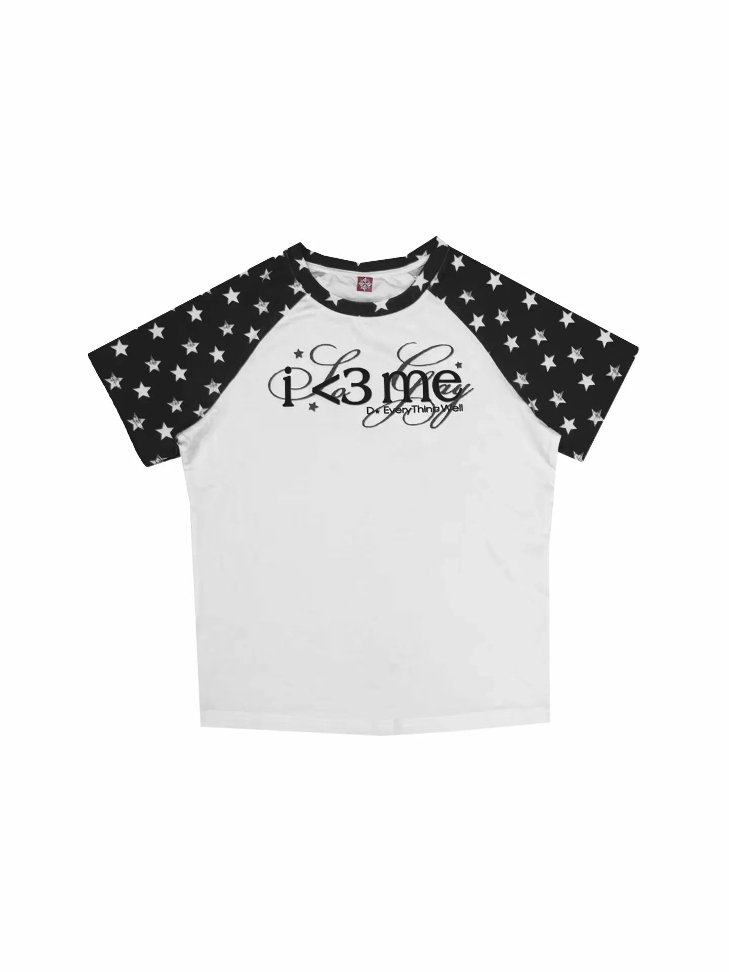 Star Print Raglan Colorblock T-Shirt