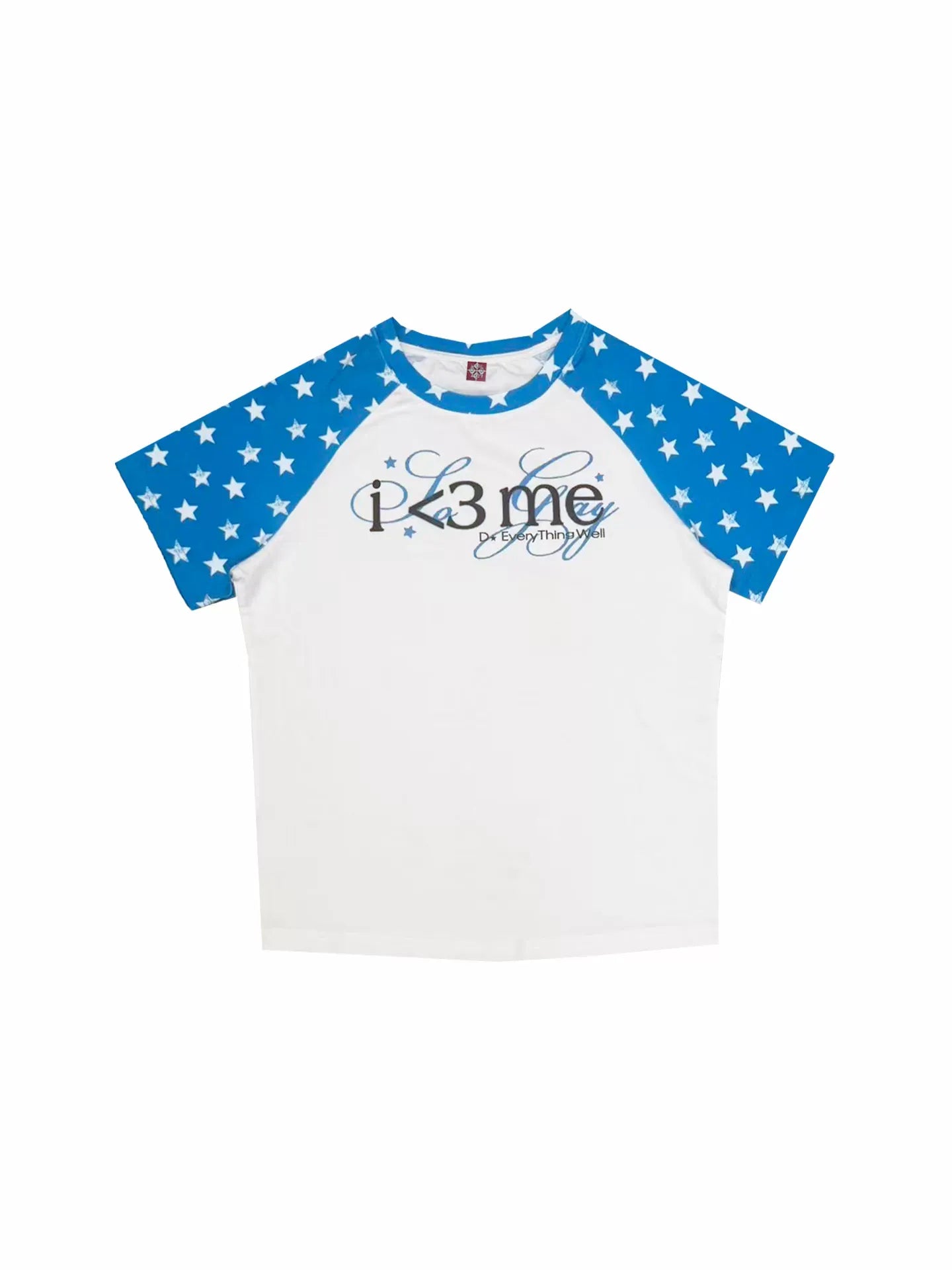 Star Print Raglan Colorblock T-Shirt