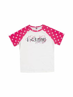 Star Print Raglan Colorblock T-Shirt
