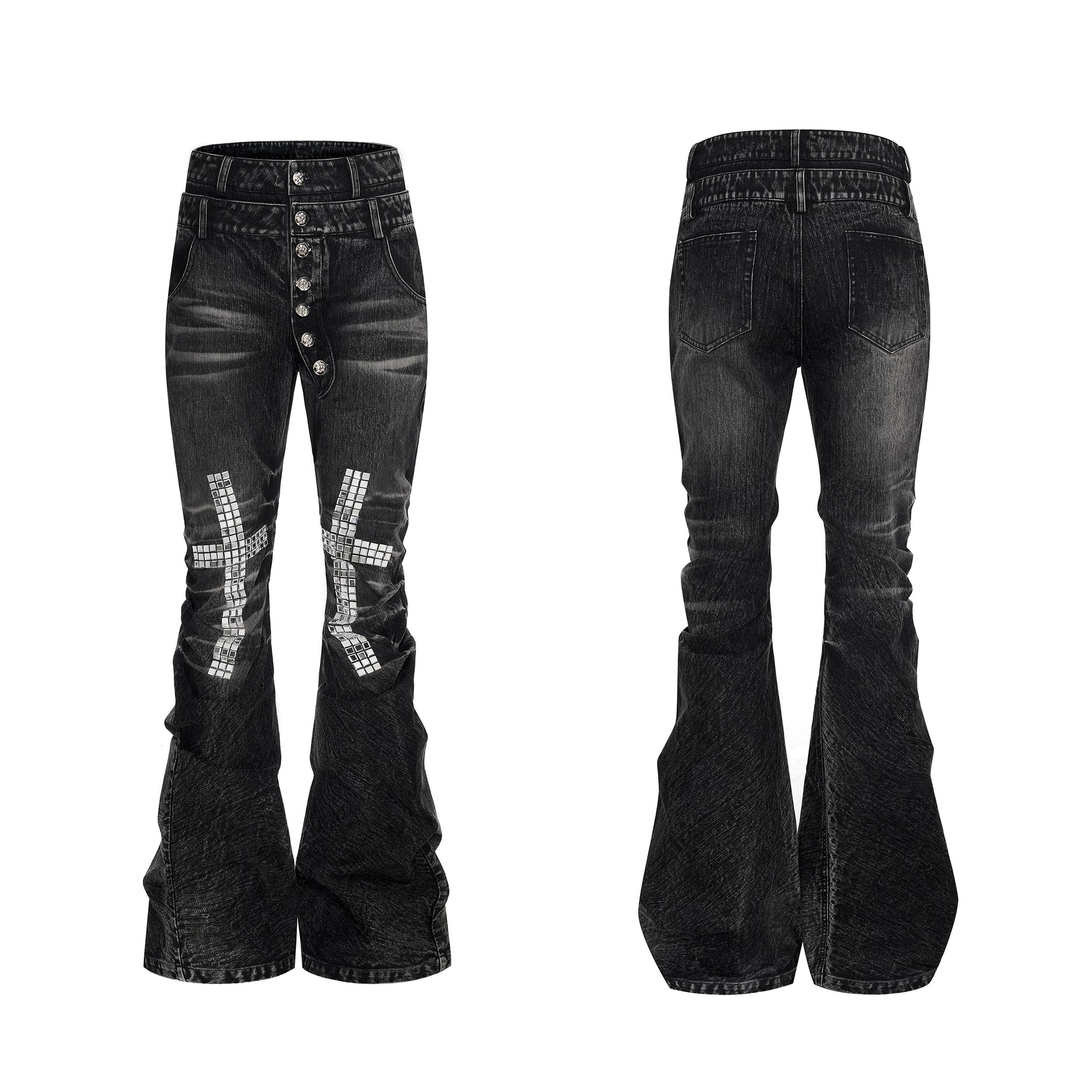 Cross Rhinestone Jeans - PWM