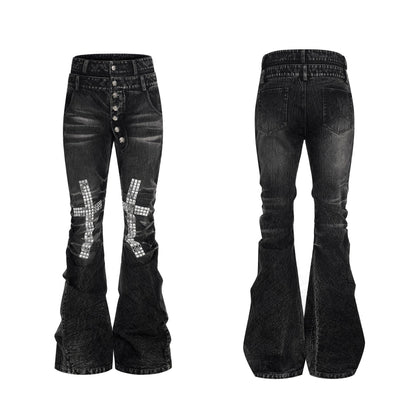 Cross Rhinestone Jeans