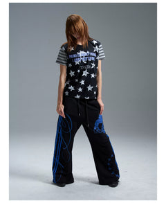 Star & Skull Stripe Sleeve T-Shirt