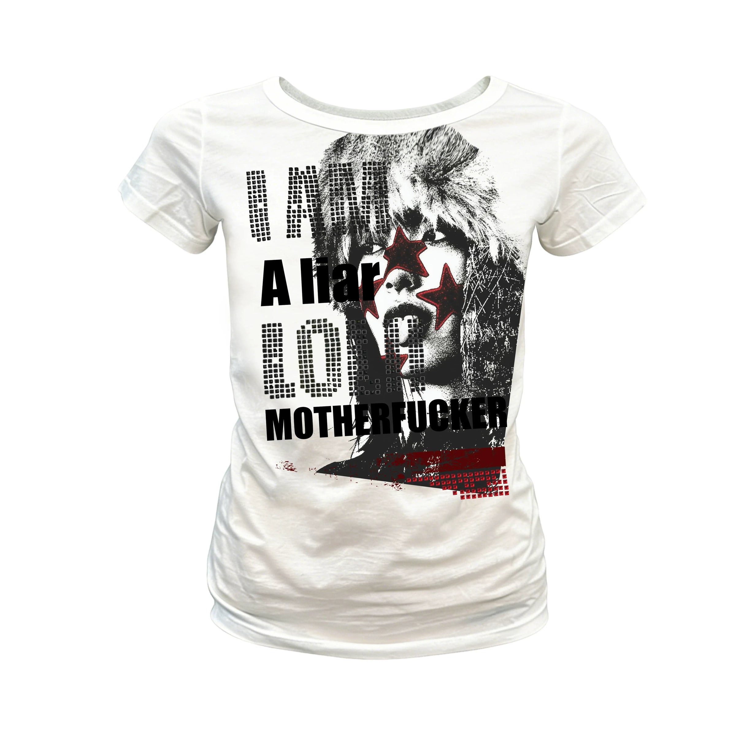 Rhinestone Portrait Slim Graphic T-Shirt