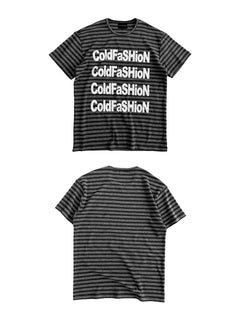 Silver Letter Stripe Short-Sleeve T-Shirt